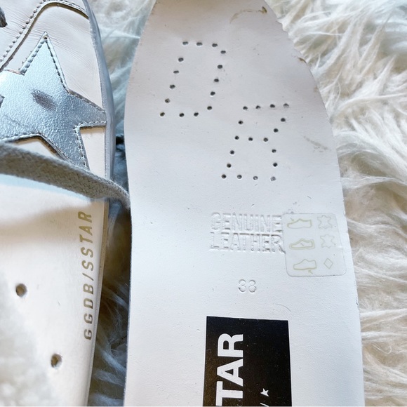 Golden Goose Superstar Sabot Shearling Sneaker White Silver Beige size 38 - Picture 14 of 15